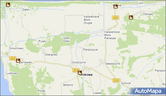 mapa Parszczyce, Parszczyce na mapie Targeo