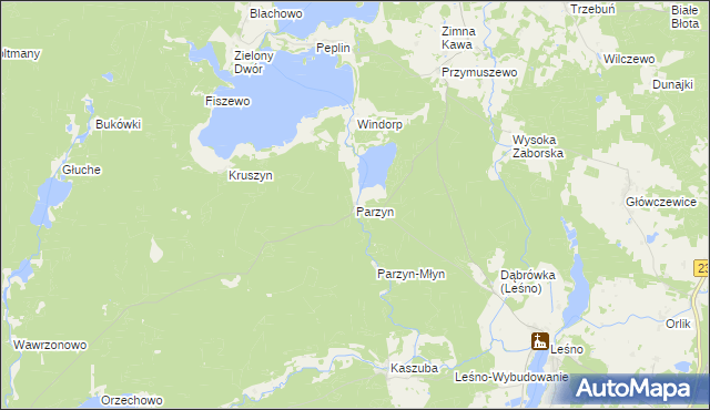 mapa Parzyn, Parzyn na mapie Targeo