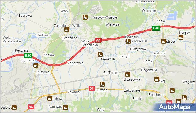 mapa Paszczyna, Paszczyna na mapie Targeo