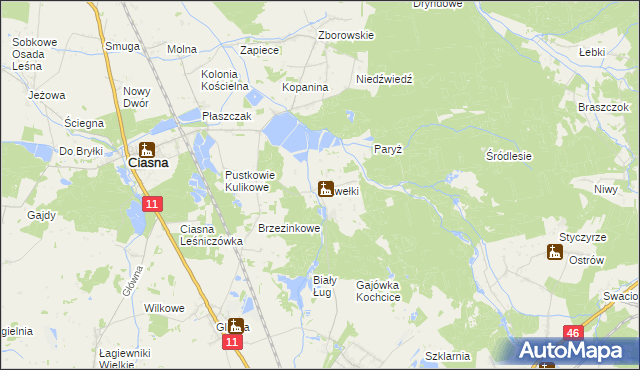 mapa Pawełki gmina Kochanowice, Pawełki gmina Kochanowice na mapie Targeo