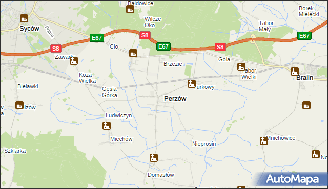 mapa Perzów, Perzów na mapie Targeo