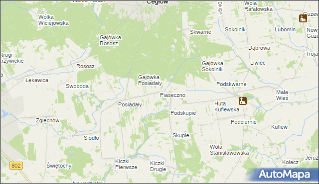 mapa Piaseczno gmina Cegłów, Piaseczno gmina Cegłów na mapie Targeo
