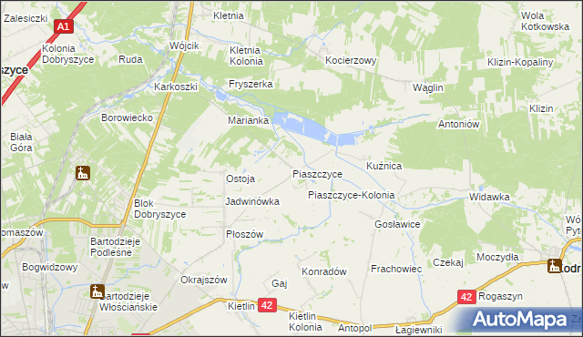 mapa Piaszczyce, Piaszczyce na mapie Targeo