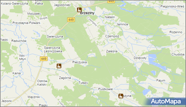 mapa Pieczyska Leśniczówka, Pieczyska Leśniczówka na mapie Targeo