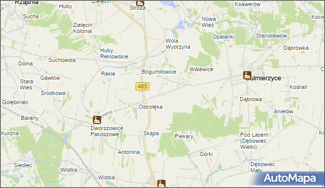 mapa Piekary gmina Sulmierzyce, Piekary gmina Sulmierzyce na mapie Targeo