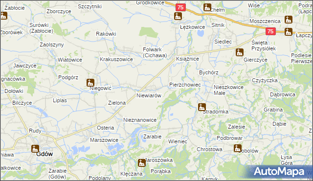 mapa Pierzchów, Pierzchów na mapie Targeo