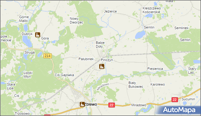 mapa Pinczyn, Pinczyn na mapie Targeo