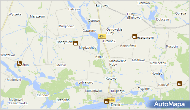 mapa Pinka, Pinka na mapie Targeo