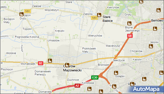 mapa Piotrkówek Mały, Piotrkówek Mały na mapie Targeo