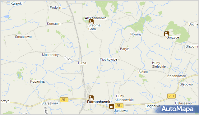 mapa Piotrkowice gmina Damasławek, Piotrkowice gmina Damasławek na mapie Targeo