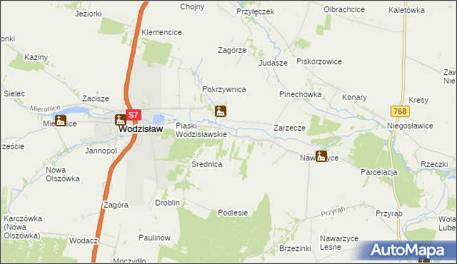 mapa Piotrkowice gmina Wodzisław, Piotrkowice gmina Wodzisław na mapie Targeo