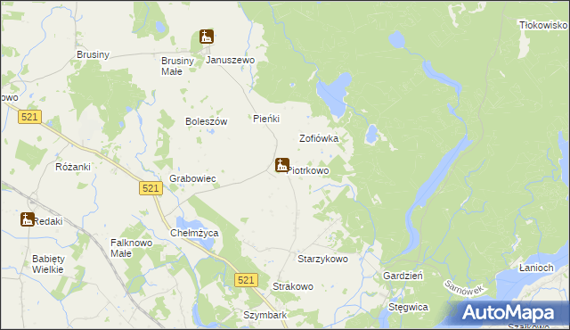 mapa Piotrkowo gmina Susz, Piotrkowo gmina Susz na mapie Targeo