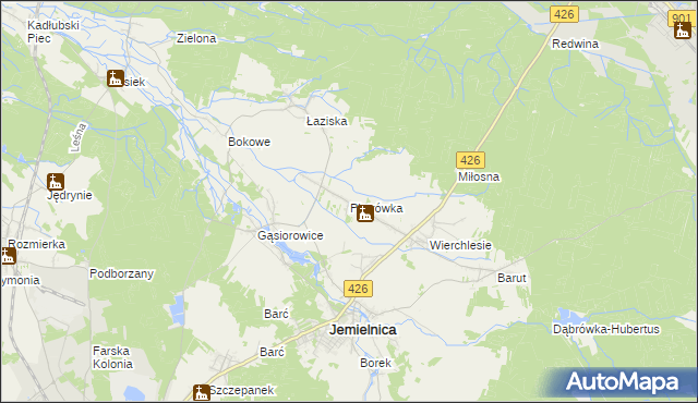 mapa Piotrówka gmina Jemielnica, Piotrówka gmina Jemielnica na mapie Targeo