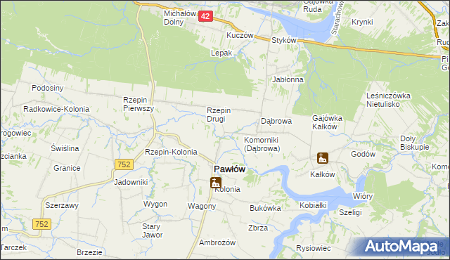 mapa Pisarka, Pisarka na mapie Targeo