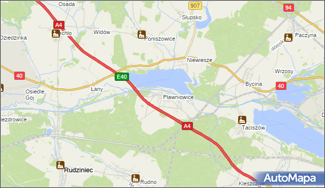mapa Pławniowice, Pławniowice na mapie Targeo