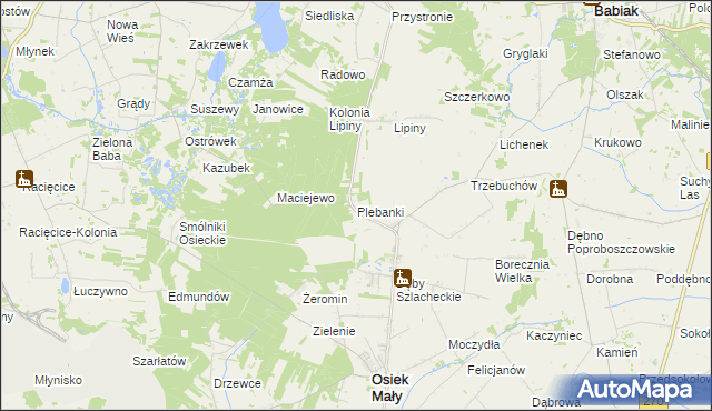 mapa Plebanki, Plebanki na mapie Targeo
