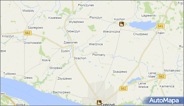 mapa Płomiany, Płomiany na mapie Targeo