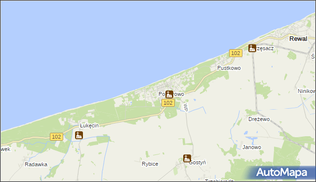 mapa Pobierowo, Pobierowo na mapie Targeo