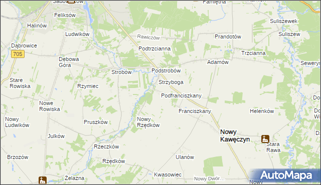 mapa Podfranciszkany, Podfranciszkany na mapie Targeo