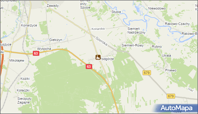 mapa Podgórze gmina Łomża, Podgórze gmina Łomża na mapie Targeo