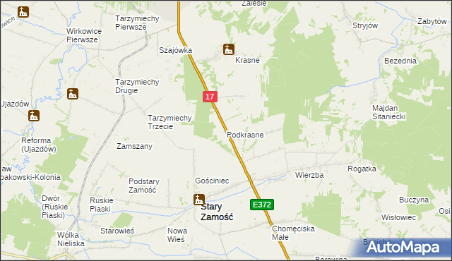 mapa Podkrasne, Podkrasne na mapie Targeo