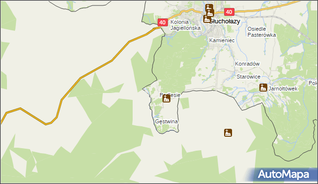 mapa Podlesie gmina Głuchołazy, Podlesie gmina Głuchołazy na mapie Targeo