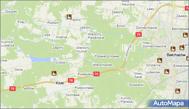 mapa Podwierzchowiec, Podwierzchowiec na mapie Targeo