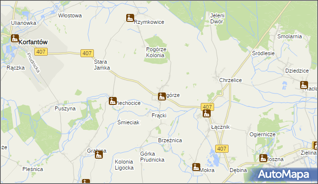 mapa Pogórze gmina Biała, Pogórze gmina Biała na mapie Targeo