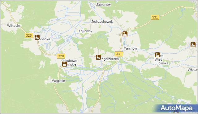 mapa Pogorzeliska, Pogorzeliska na mapie Targeo