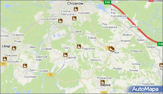 mapa Pogorzyce, Pogorzyce na mapie Targeo