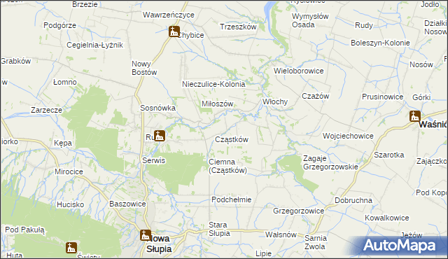 mapa Pokrzywianka gmina Nowa Słupia, Pokrzywianka gmina Nowa Słupia na mapie Targeo