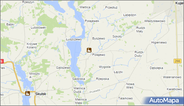 mapa Połajewo gmina Piotrków Kujawski, Połajewo gmina Piotrków Kujawski na mapie Targeo