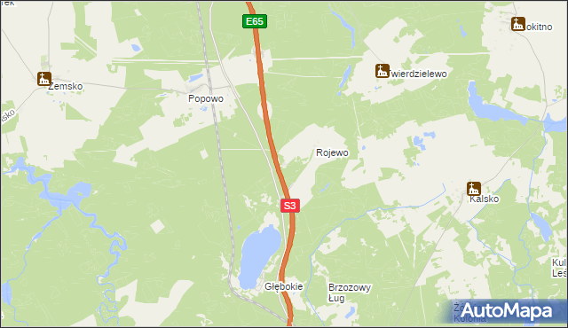 mapa Porąbka gmina Międzyrzecz, Porąbka gmina Międzyrzecz na mapie Targeo