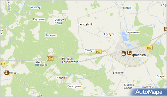 mapa Porażyn, Porażyn na mapie Targeo