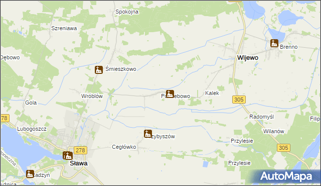 mapa Potrzebowo gmina Wijewo, Potrzebowo gmina Wijewo na mapie Targeo