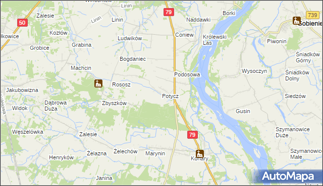 mapa Potycz, Potycz na mapie Targeo
