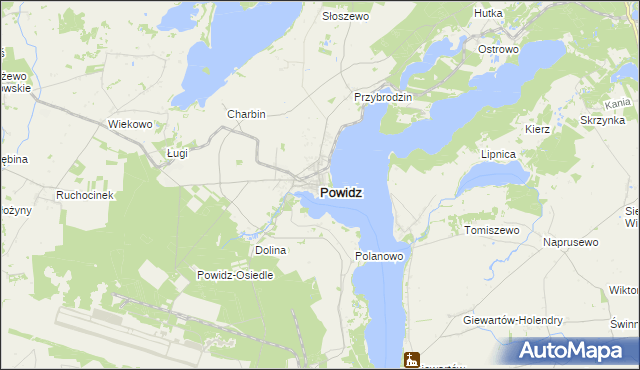 mapa Powidz powiat słupecki, Powidz powiat słupecki na mapie Targeo