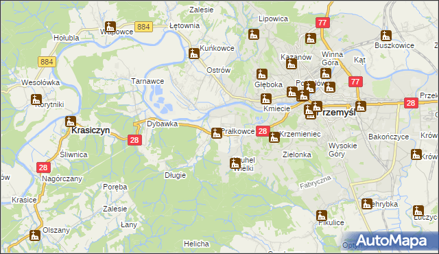 mapa Prałkowce, Prałkowce na mapie Targeo