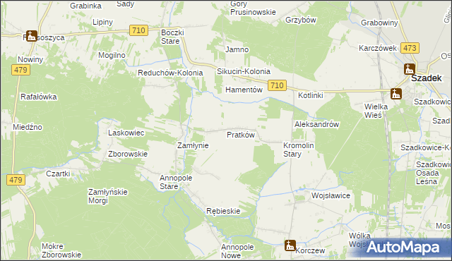 mapa Pratków, Pratków na mapie Targeo