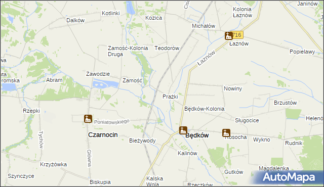 mapa Prażki, Prażki na mapie Targeo