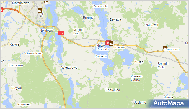 mapa Probark, Probark na mapie Targeo