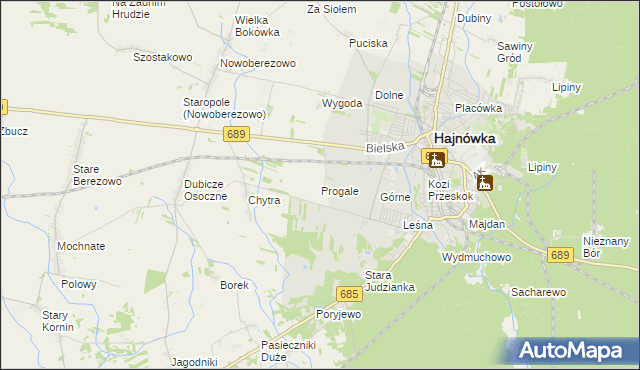 mapa Progale, Progale na mapie Targeo