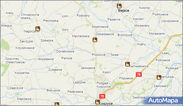 mapa Prokocice, Prokocice na mapie Targeo