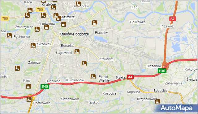mapa Prokocim, Prokocim na mapie Targeo