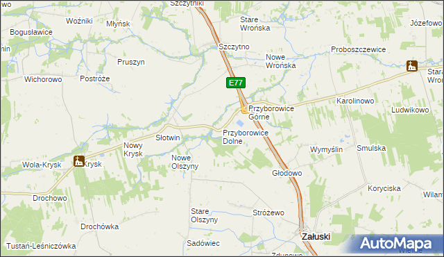 mapa Przyborowice Dolne, Przyborowice Dolne na mapie Targeo