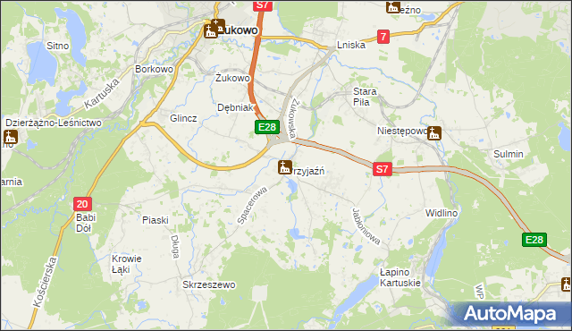 mapa Przyjaźń, Przyjaźń na mapie Targeo