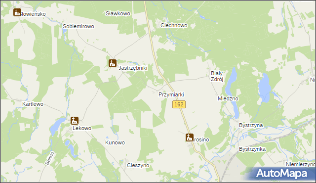 mapa Przymiarki gmina Świdwin, Przymiarki gmina Świdwin na mapie Targeo