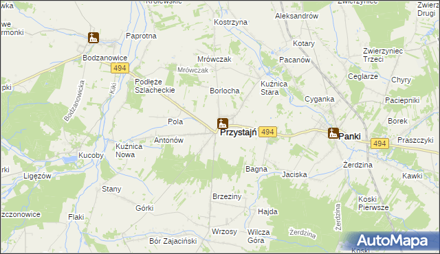mapa Przystajń, Przystajń na mapie Targeo