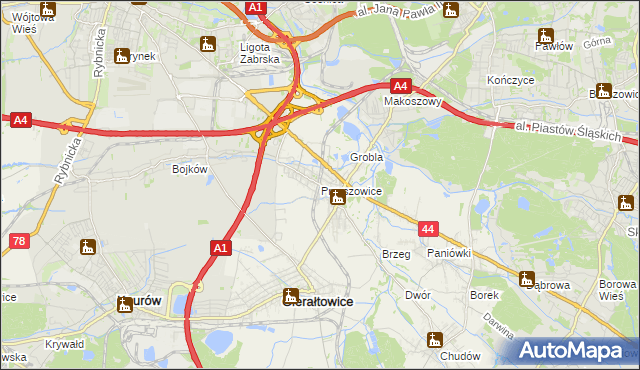 mapa Przyszowice, Przyszowice na mapie Targeo