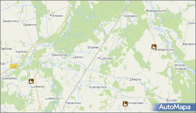 mapa Pustkowo gmina Białogard, Pustkowo gmina Białogard na mapie Targeo
